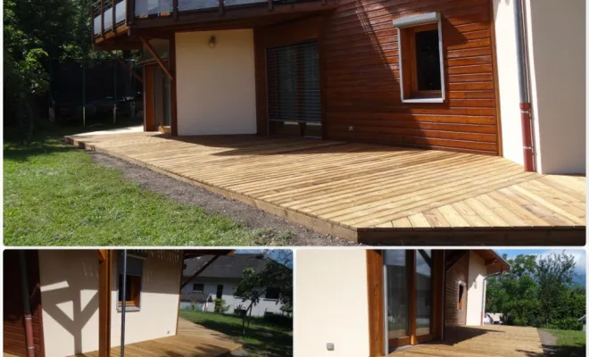 Terrasse bois, Crolles, Eden parc paysage