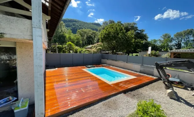 Création d'une terrasse bois, Sassenage, Eden Parc Paysage